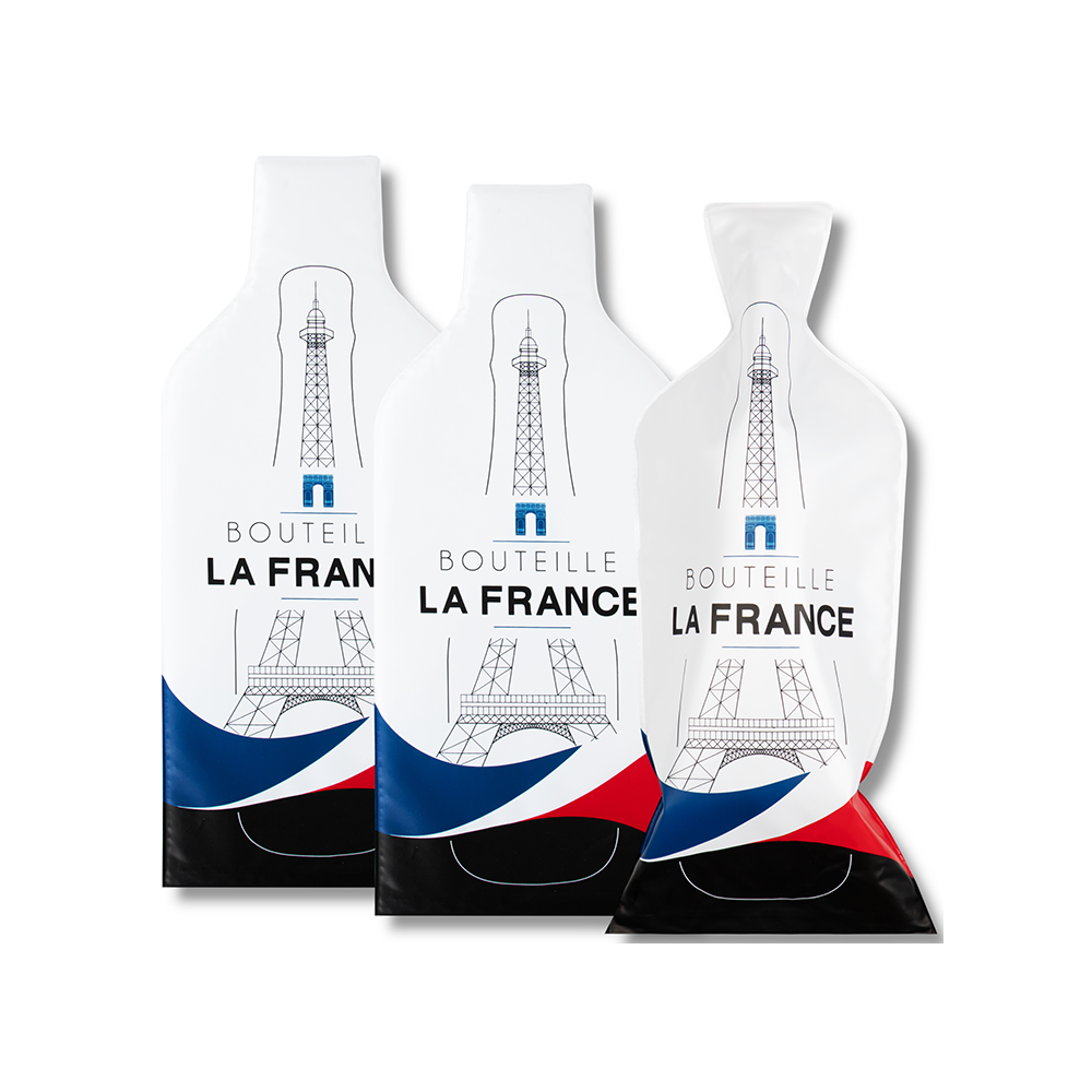 Bottle France (1set 3pcs) | Reusable Wine Travel Protector Sleeves for Glass Bottles